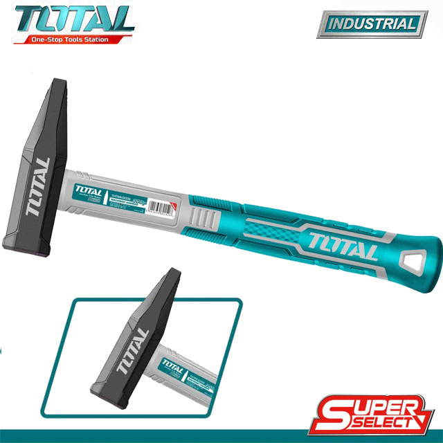 Búa đóng đinh đầu dẹp & vuông 300G , 500G Total THTMH3006 THTMH5006 Thép carbon, chịu nhiệt Tay cầm mảnh thiết kế độ