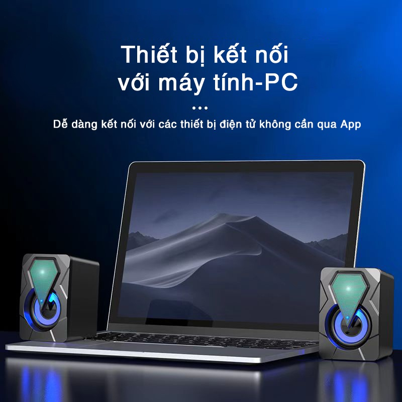 Loa máy tính pc, laptop mini 5.0 Speaker  - Loa vi tính mini LED RGB | Bảo hành 12 Tháng |