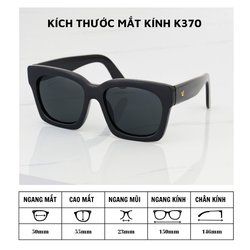 Kính mát nam nữ , mắt kính râm đen đẹp phong cách hàn quốc K370 - Si_kinh