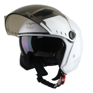 Mũ Bảo Hiểm Trùm Đầu Hai Kính Royce XH01 Trắng Bóng - Lót Tháo Rời – Đủ size M, L, XL – CHÍNH HÃNG – Bảo hành 12 tháng