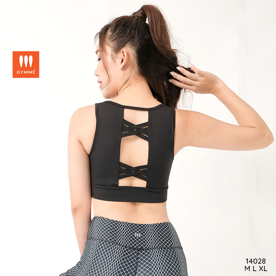 Áo tập gym yoga nữ, dáng croptop thể thao sát nách gymme- 14028