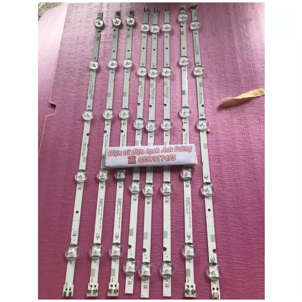 LED TIVI SAMSUNG 49J5200 50J5200 MỚI 100% , BỘ GỒM 8 KHÚC NỐI LẠI THÀNH 4 THANH, MỖI KHÚC 5 BÓNG 3V 