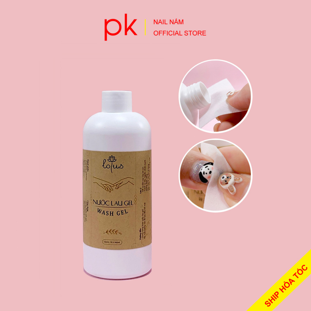 Nước lau gel, nước rửa móng Lotus an toàn cho da chai 300ml