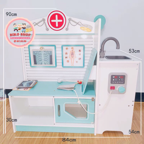 Đồ chơi phòng khám xanh trắng bằng gỗ cho bé 90cm