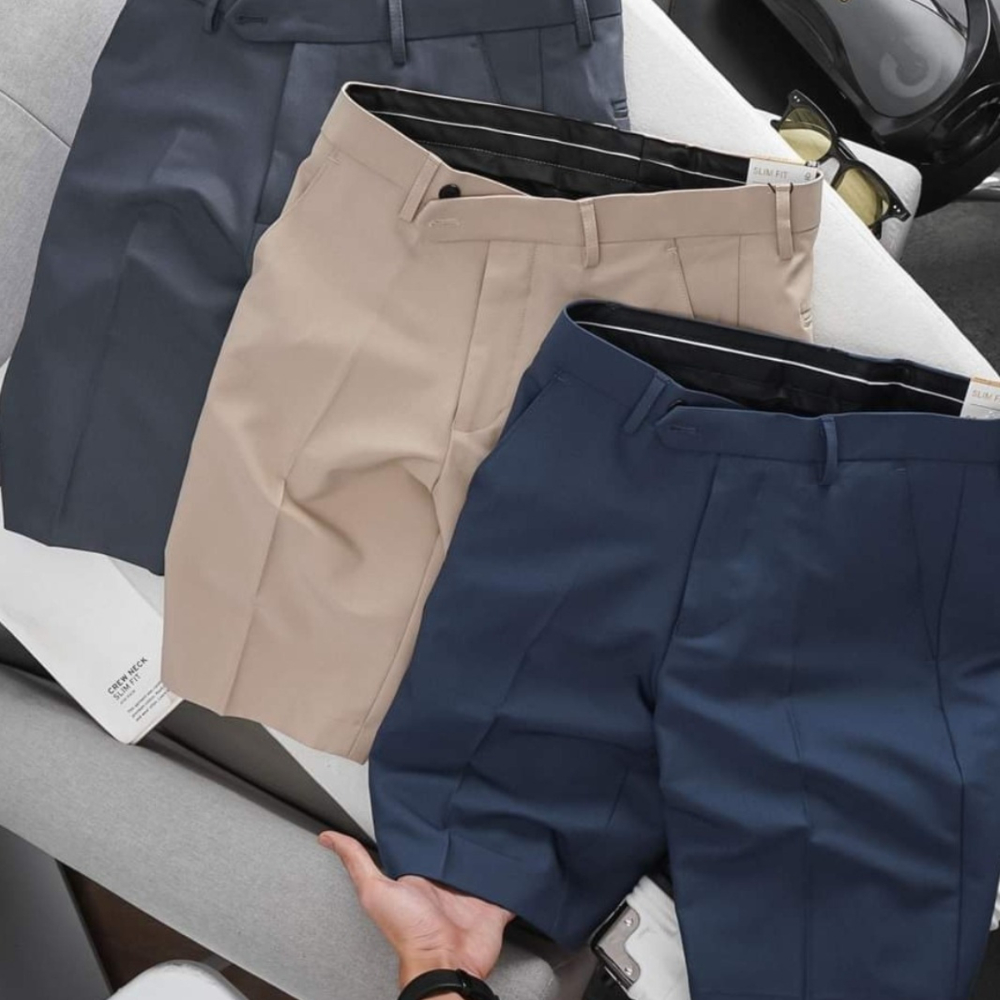 Quần Short Tây Âu GOZIN.SHOP chất vitex co giãn nhẹ cạp nhọn cách điệu bigsize
