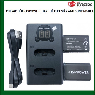 Pin sạc đôi ravpower thay thế cho máy ảnh sony np-bx1