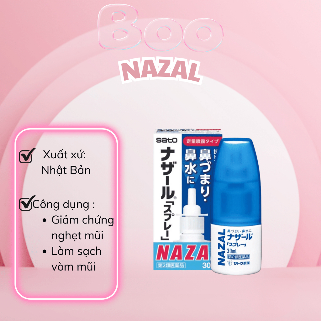 Xịt Mũi Sato Nazal 30ml Hàng Nhật