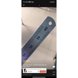 Thước lá inox 100cm loại dày 2 mặt số