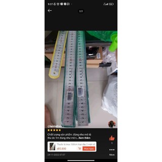 Thước lá inox 100cm loại dày 2 mặt số
