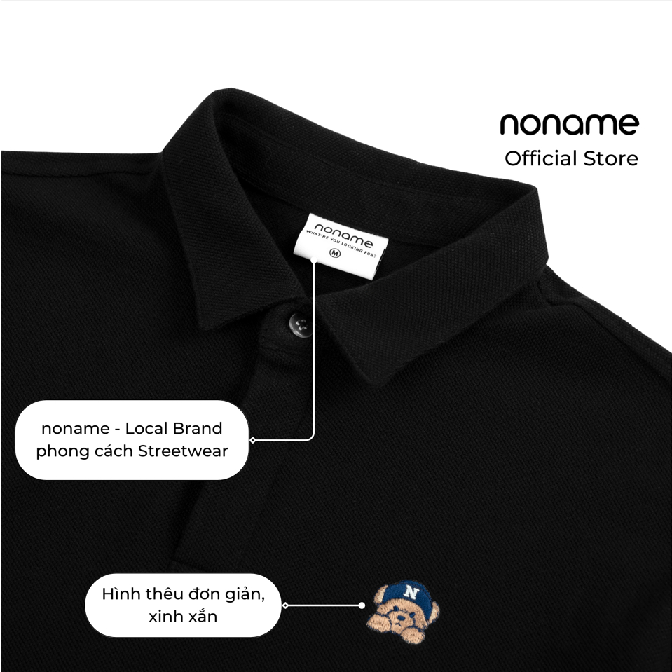 Áo Polo Unisex noname Cute Bear /Black_NNHWD5002D