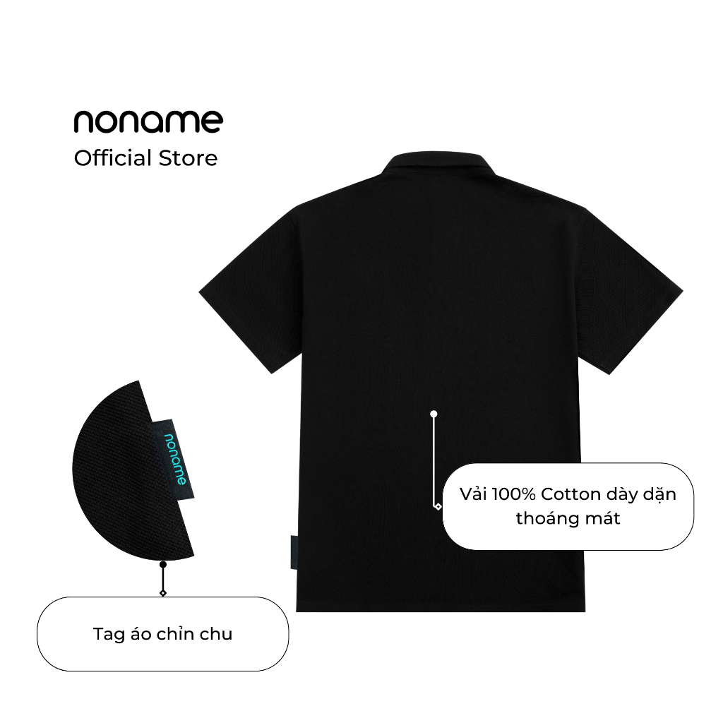 Áo Polo Unisex noname Cute Bear /Black_NNHWD5002D