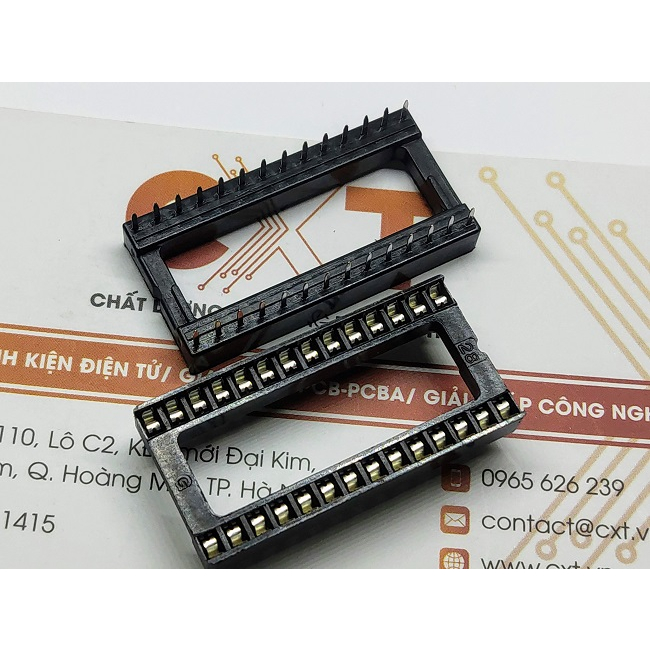 Đế IC 28 chân dẹt bản to DIP-28
