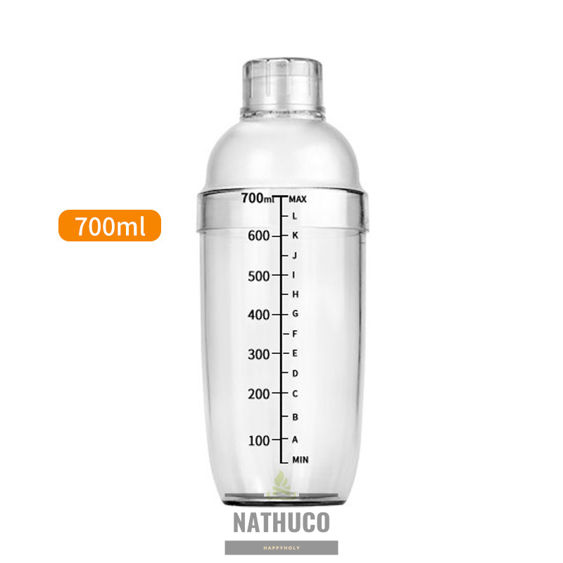 Bình lắc Shaker nhựa, dụng cụ pha chế lắc đồ uống