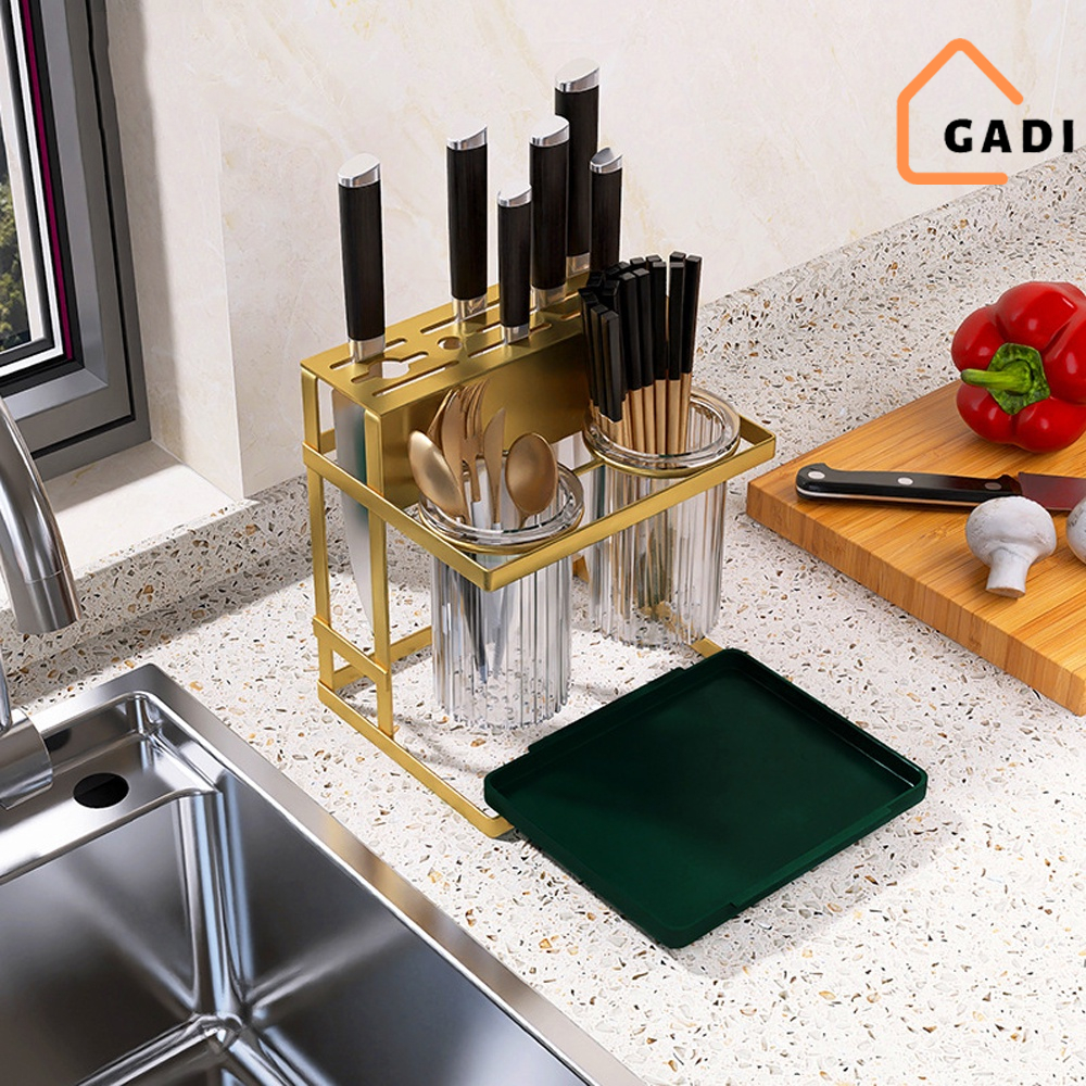 Kệ cài dao thớt, đựng đũa muỗng đa năng FE cao cấp không gỉ thế hệ mới GADI