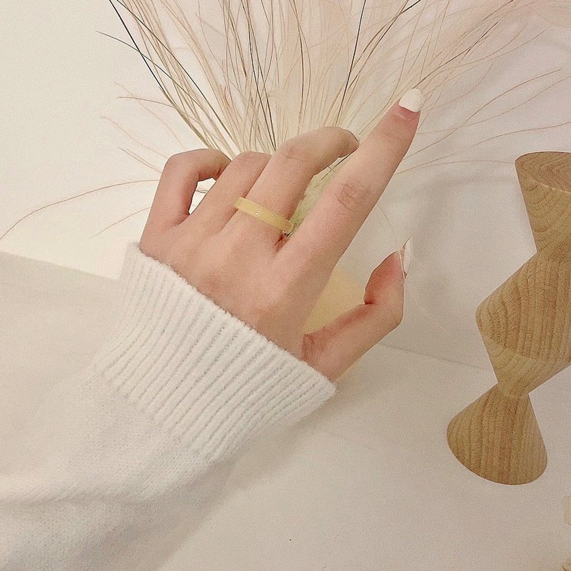 🍒🍒CHERRYKOKO Nhẫn Nhựa Resin Mini 17mm Nhiều Màu Sắc