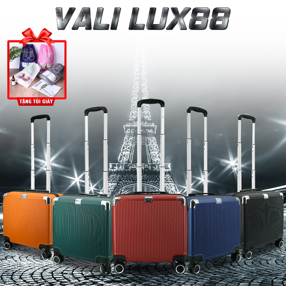 Vali nhựa hình vuông TRIP Lux88 size 16inch, vali xách tay, đựng 7kg, nhựa ABS, bảo hành 5 năm