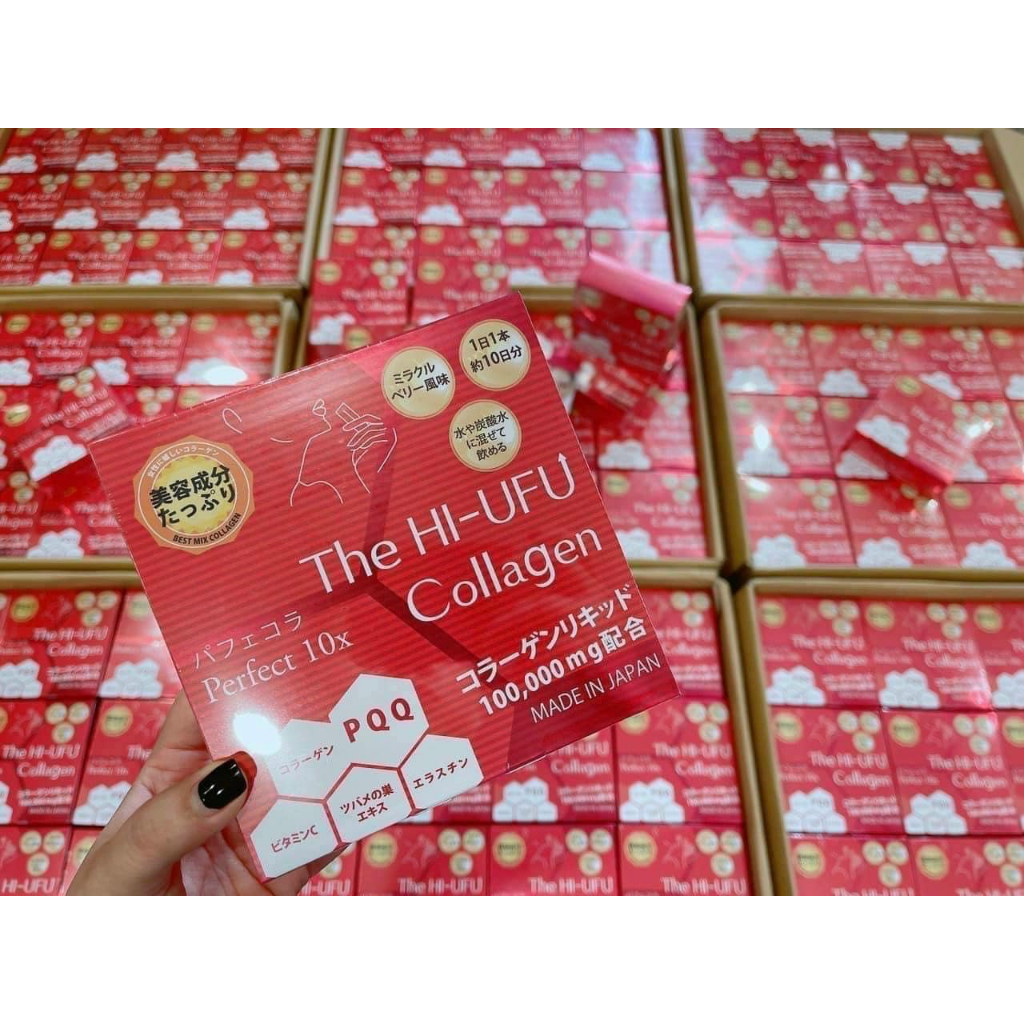 Nước Uống Đẹp Da The Hi UFU Collagen 100.000mg Nhật Bản - Full Hộp 10 Gói