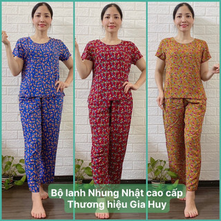 [ Sale off ]  Đồ bộ trung niên Bộ Lanh Gia Huy Trung Tuổi mẫu quần dài ống côn