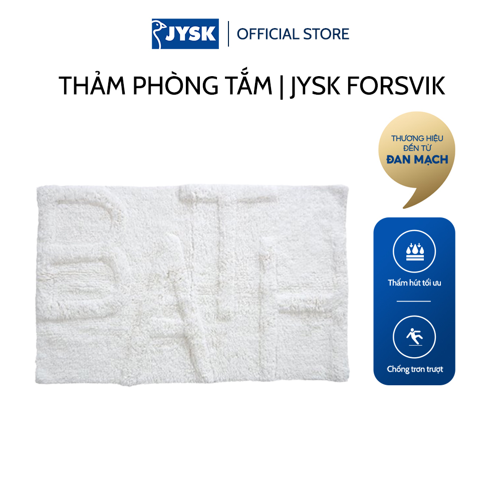 Thảm phòng tắm | JYSK Forsvik | cotton | trắng | R50xD80cm