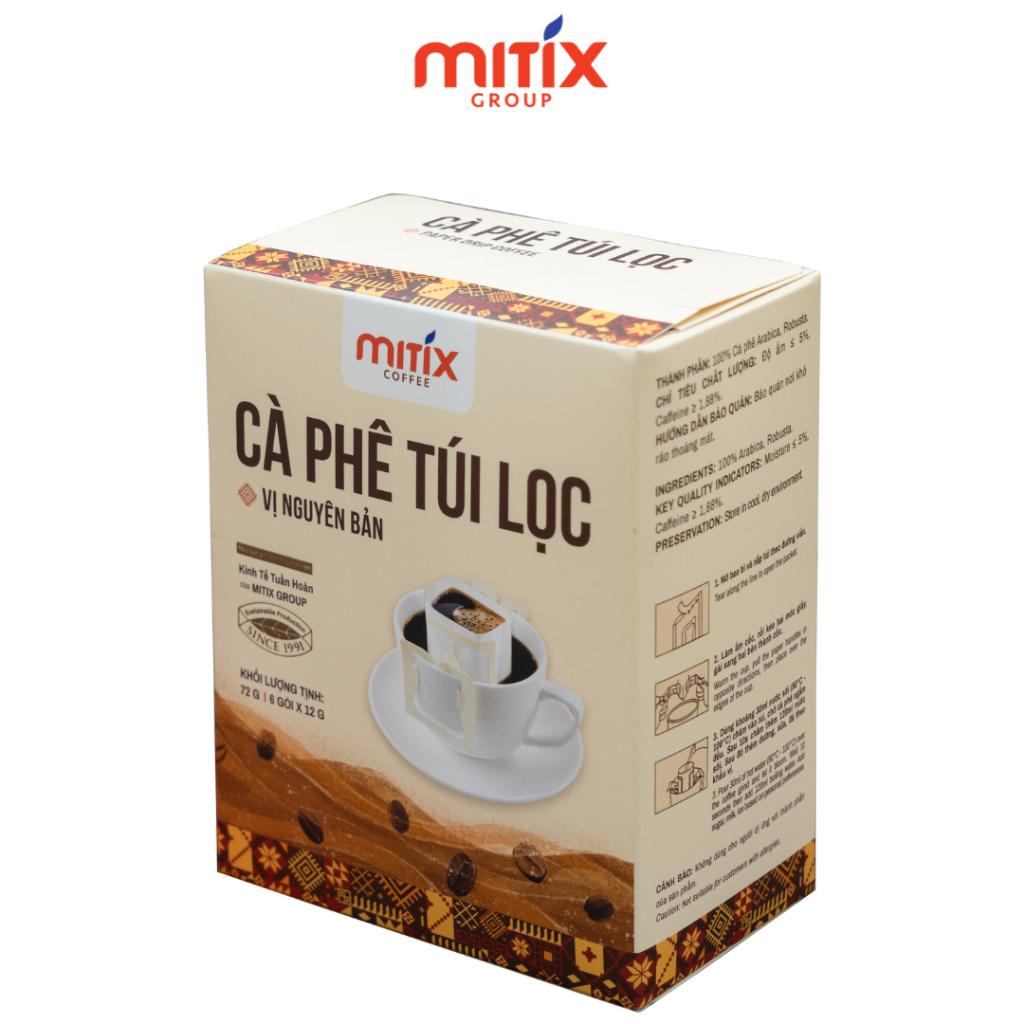 Cà phê túi lọc Mitix hộp 72g (6 gói x 12g)