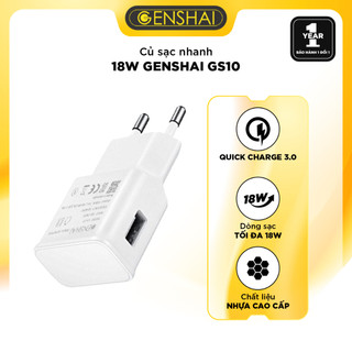 Củ sạc nhanh genshai gs10 18w qc 3.0 chính hãng