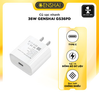 Củ sạc nhanh genshai gs36pd 36w qc 3.0 cao cấp chính hãng