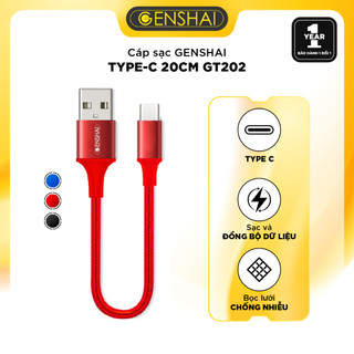Cáp sạc genshai gt202 usb to type c 20cm chính hãng