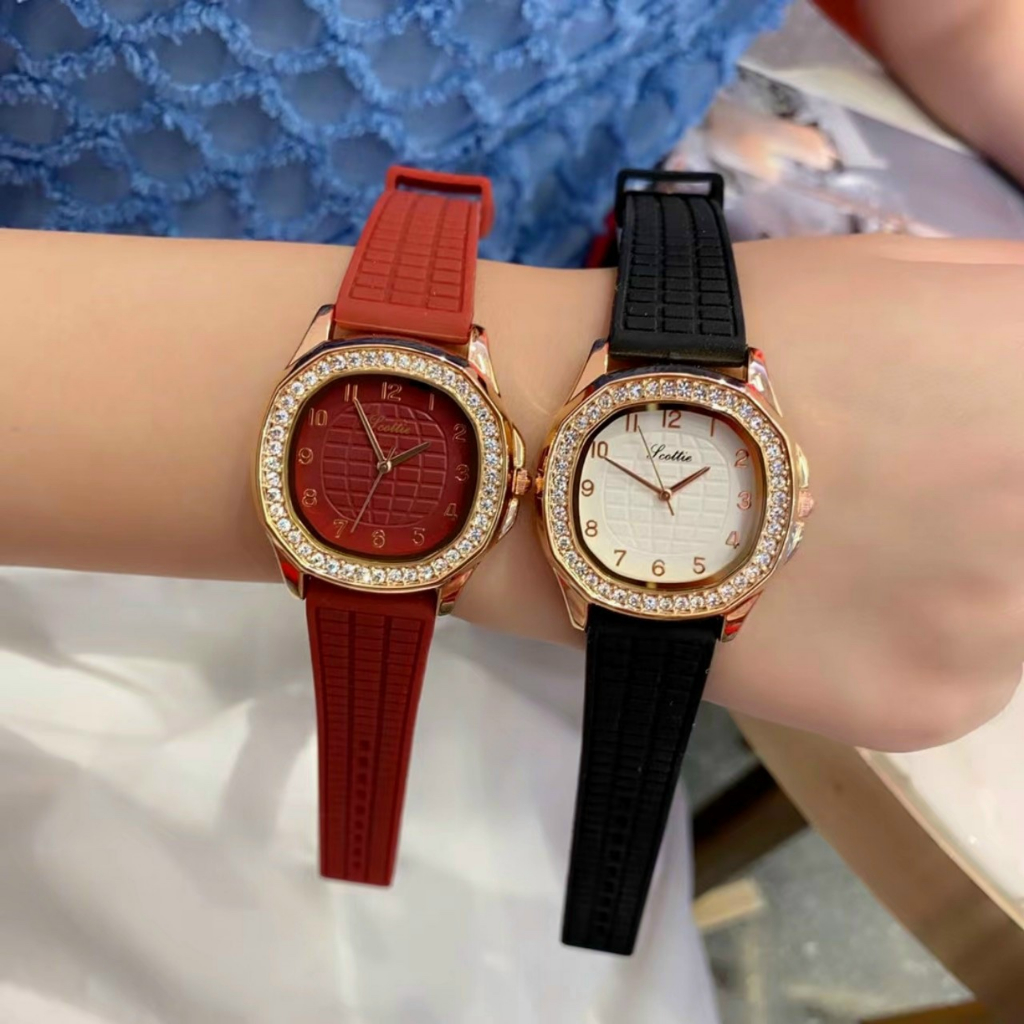 Đồng hồ nữ Scottie S3366 viền kim cương nhẹ nhàng thanh lịch