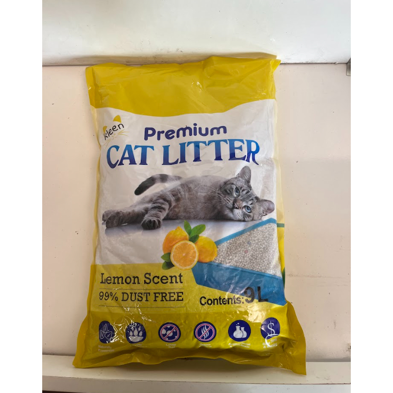 Combo 5 túi Cát Vệ Sinh Cho Mèo 9l - 4kg, Cát Mèo Vệ Sinh Khử Mùi Diệt Khuẩn Premium Cat Litter Kleen - CM03