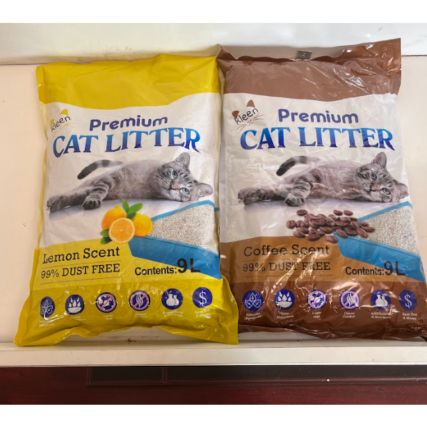 Combo 5 túi Cát Vệ Sinh Cho Mèo 9l - 4kg, Cát Mèo Vệ Sinh Khử Mùi Diệt Khuẩn Premium Cat Litter Kleen - CM03