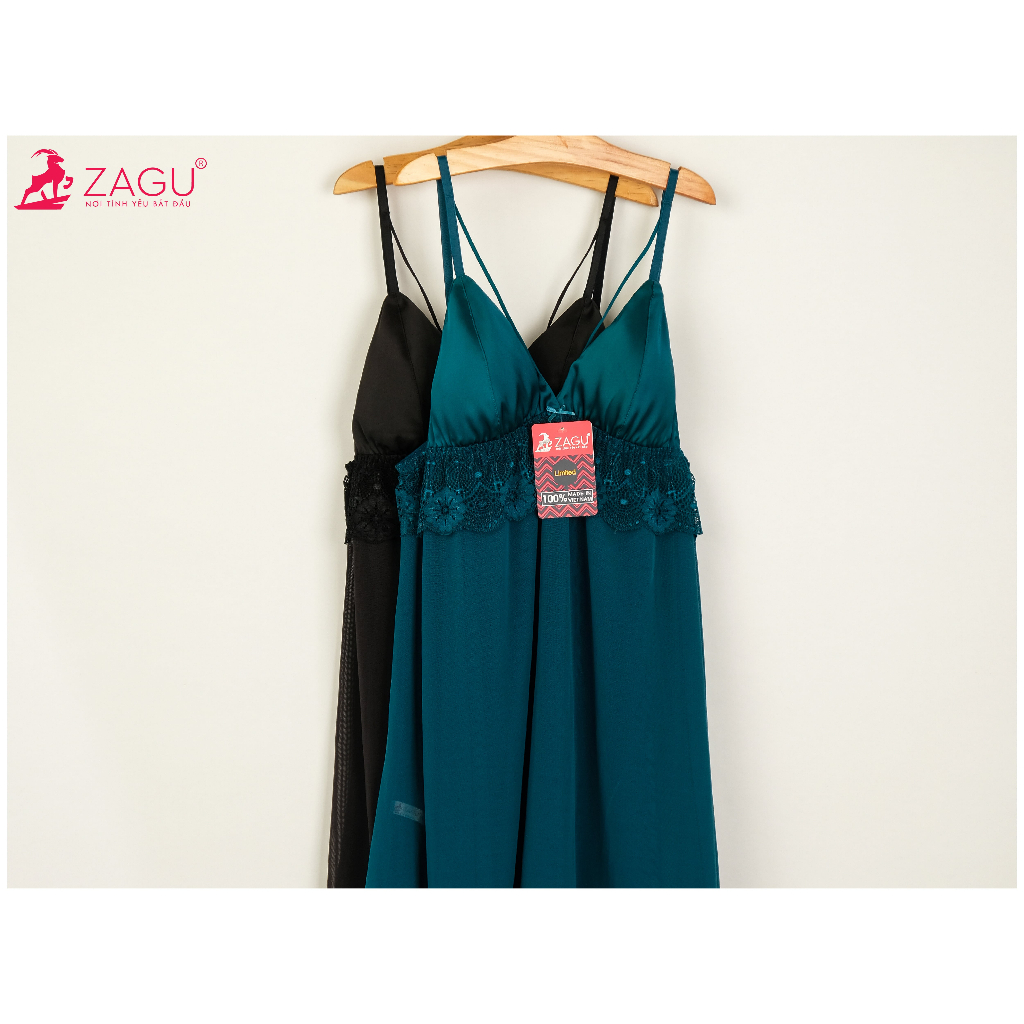 Đầm Ngủ Lưới Phối Ren Quả Lụa ZAGU LIMITED D004