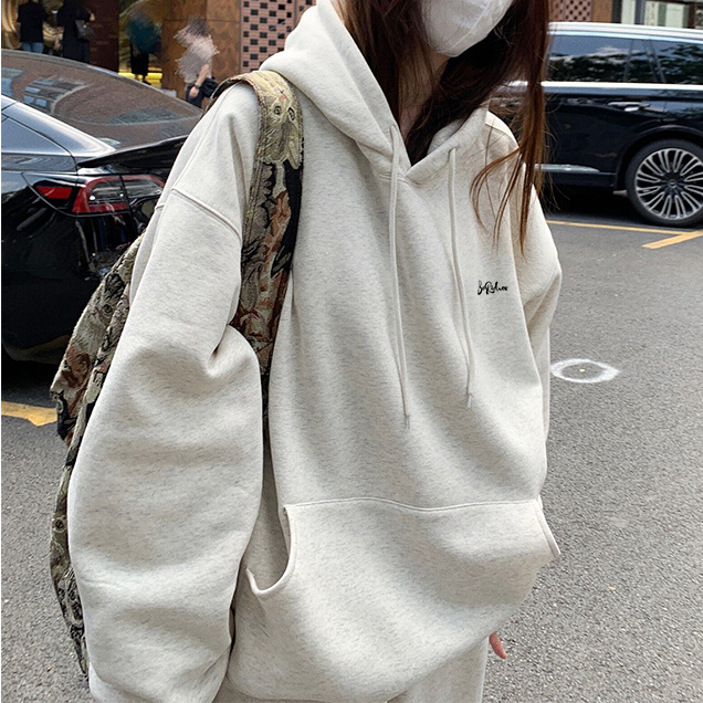 Áo hoodie nữ form rộng nỉ bông có mũ, áo hoodie nữ nỉ bông dày dặn mùa đông màu trắng in hàn quốc ulzzang học sinh EXO