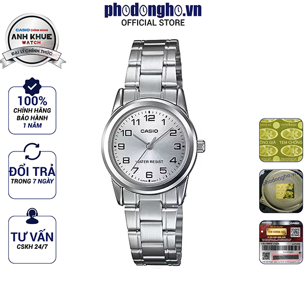 Đồng hồ nữ dây kim loại Casio Anh Khuê LTP-V001D-7BUDF