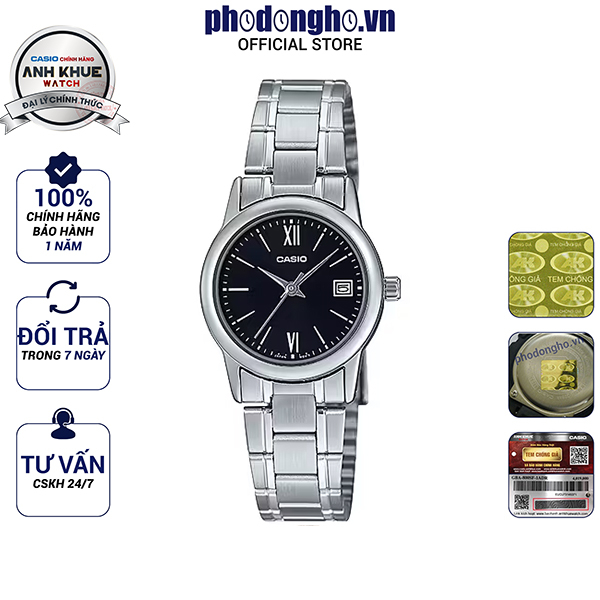 Đồng hồ nữ dây kim loại Casio Anh Khuê LTP-V002D-1B3UDF