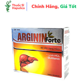 Viên bổ gan, mát gan, giải độc arginin forte mediusa, hộp 60 viên