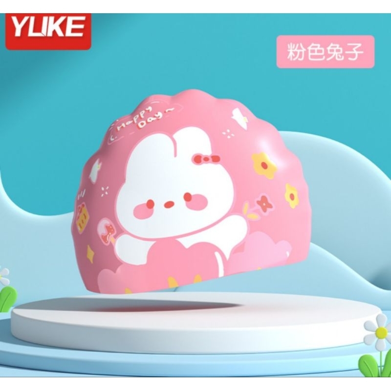 Mũ bơi, nón bơi cho bé sillicon không thấm nước, hình dễ thương, mẫu khủng long,phi hành gia, thỏ tím, thỏ hồng