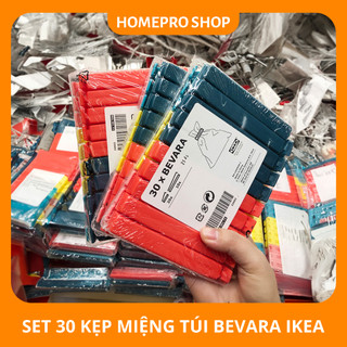 Set 30 Kẹp miệng túi bảo quản thực phẩm BEVARA IKEA chính hãng