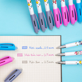 Bút Gel xóa được Thiên Long Mazzic TP-GELE01 ngòi 0.5mm mực xanh/đen/tím bút viết trơn mượt, có gôm trên nắp