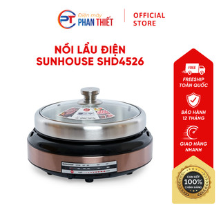 Nồi lẩu điện sunhouse shd4526 4l kiểu dáng chắc chắn sang trọng nấu ăn nhanh nướng ngon phục vụ bữa tiệc gia đình
