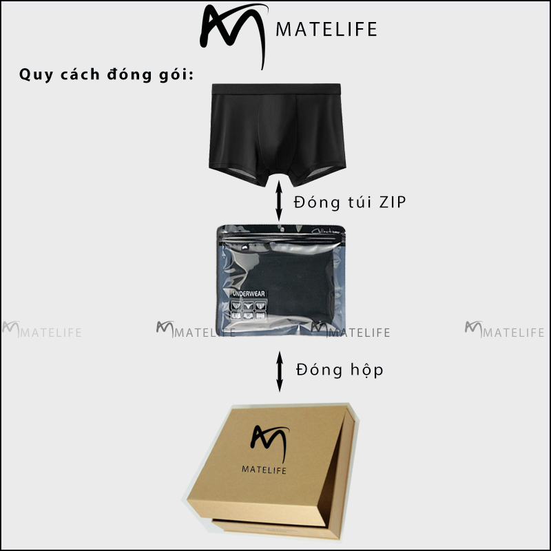 Quần lót nam Trunk sợi tre kháng khuẩn Matelife MTL129 kháng khuẩn khử mùi thoáng mát
