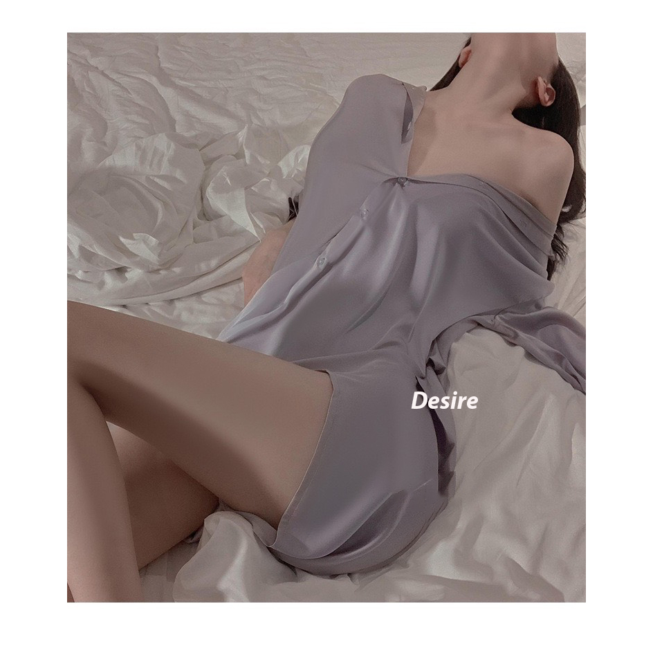 Áo sơ mi ngủ vải lụa cao cấp gợi cảm sexy Desire VN-1902