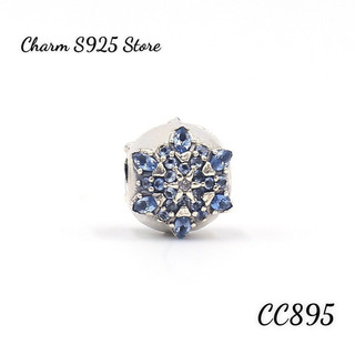 CHARM PAN ALE KHOÁ CHẶN HOA TUYẾT ĐÁ XANH BẠC S925 HÀNG CAO CẤP