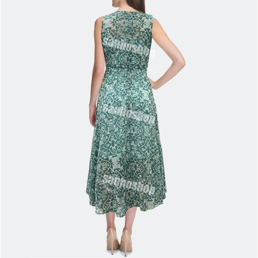 ĐẦM T0MMY FL0RAL PRINT CALF FIT & FLARE