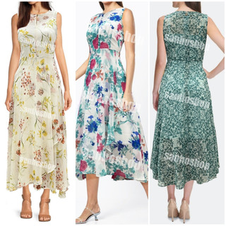Đầm t0mmy fl0ral print calf fit & flare