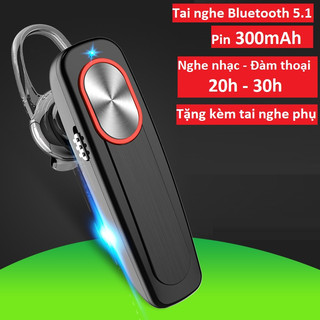 Tai nghe bluetooth 5.1 PIN 300mAh, nghe nhạc và đàm thoại liên tục từ 20 đến 40 giờ