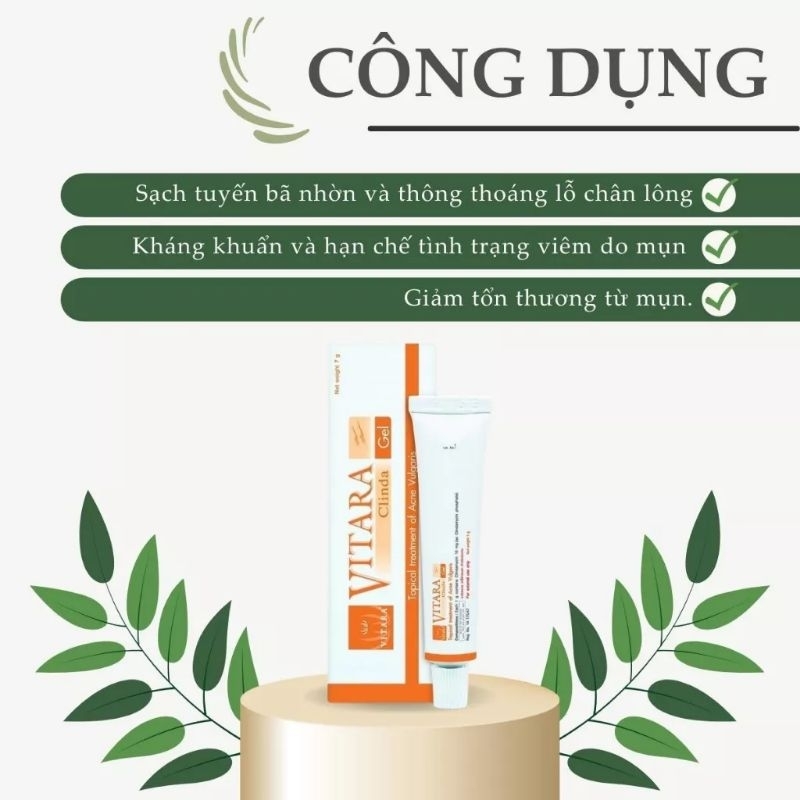 ClindaGel dưỡng da Vitara gel - kem gel dưỡng dành cho da dầu mụn