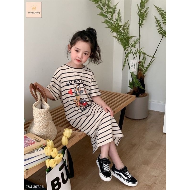 Đầm J&J  BG kẻ ngang