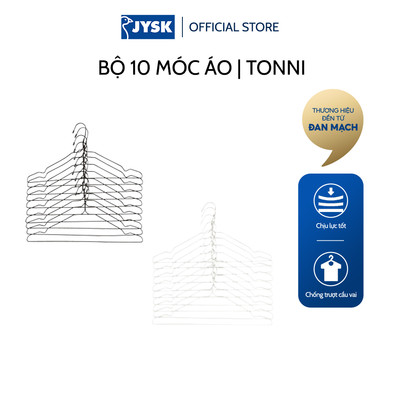 [Mua 1 tặng 1] Bộ 10 móc áo | JYSK Tonni | kim loại | nhiều màu | R43xC21cm
