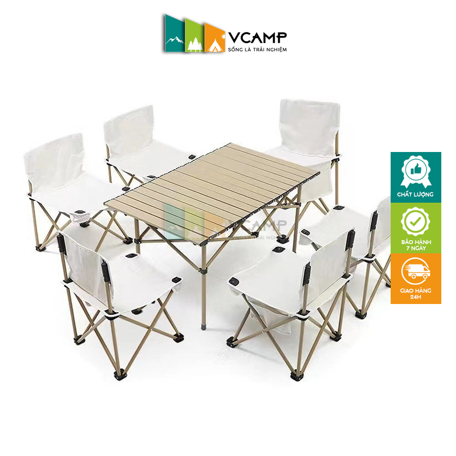 Bộ Bàn Ghế Camping Dã Ngoại - Bàn Ghế Cắm Trại Gấp Gọn Siêu Bền, Nhẹ - VCamp Store