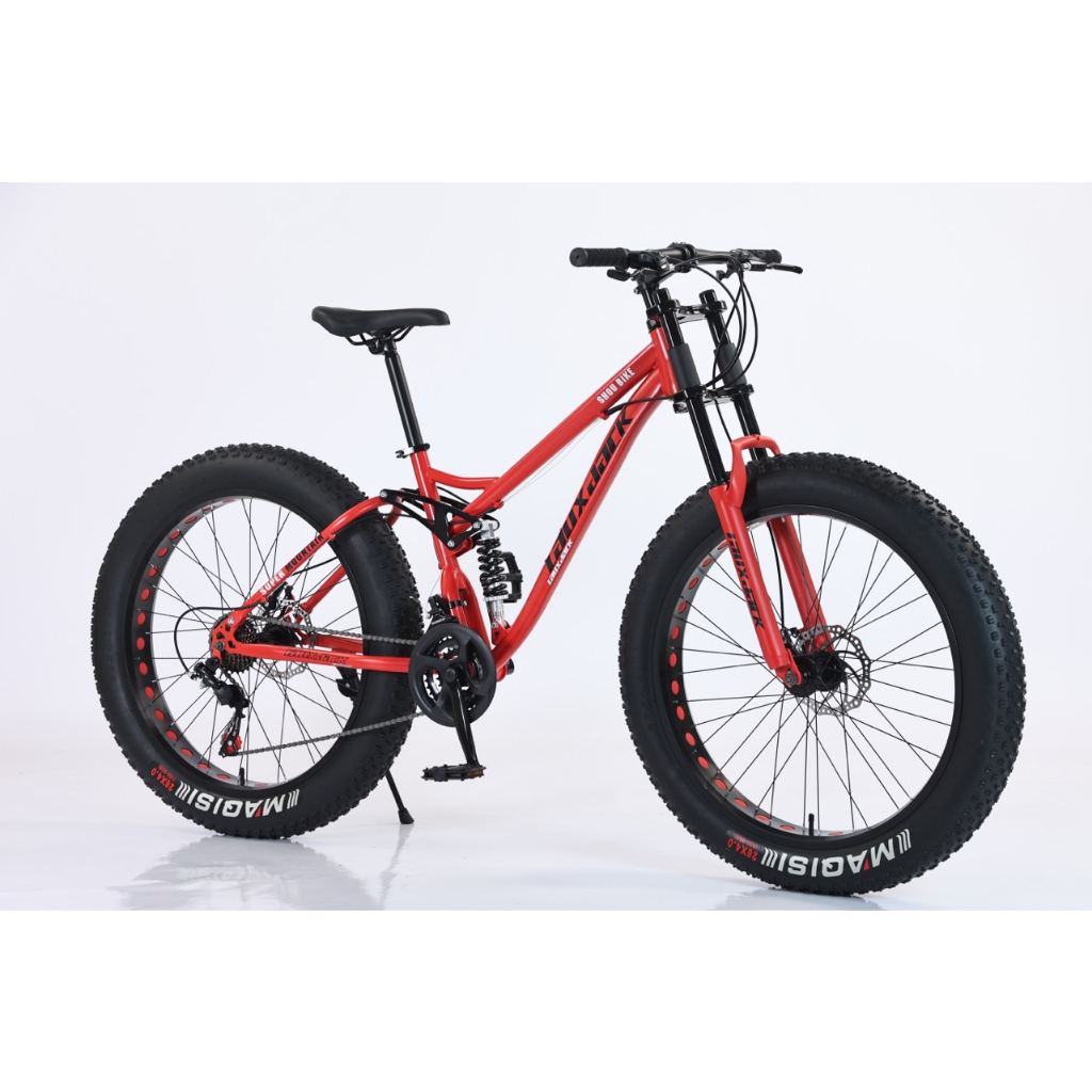 Xe đạp thể thao Lauxjack bánh béo phiên bản khung lò xo hợp kim thép cao cấp  26 icnh - 21 tốc độ